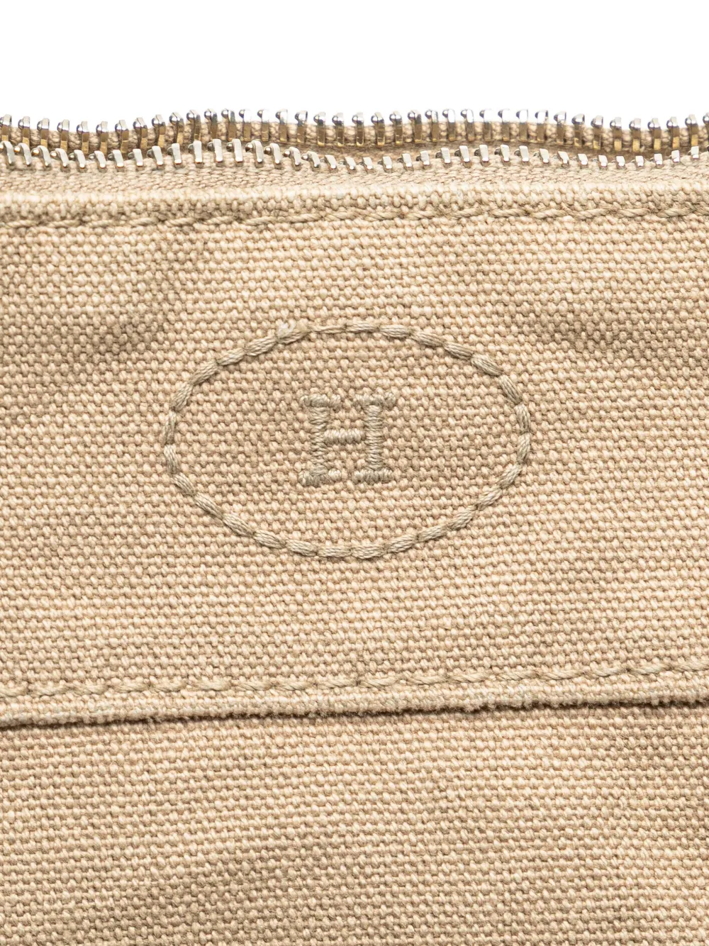 Pre-owned Hermes 2000-2015 Mini Canvas Bolide Case Pouch In Brown