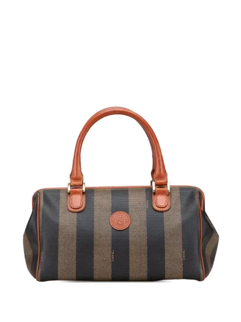 Fendi Pre-Owned bolsa boston Pequin de lona a cuadros del siglo XX