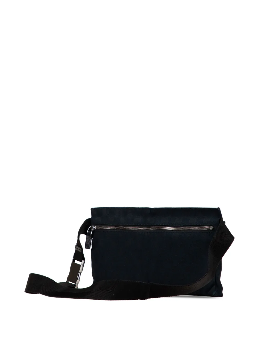 Pre-owned Gucci 2000-2015 Gg Canvas Double Pocket Belt Bag In Blue