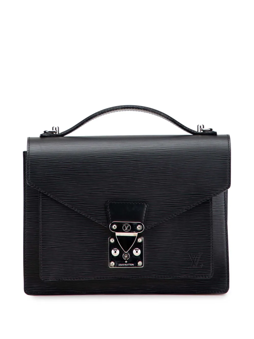 Pre-owned Louis Vuitton 2008 Epi Monceau 28 Satchel In Black