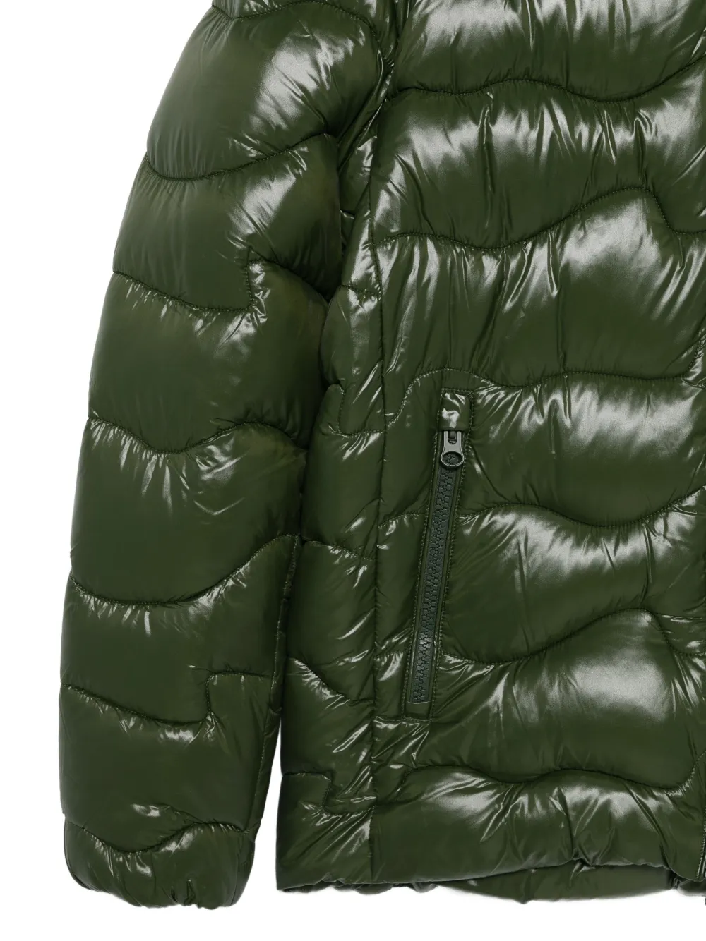 Save The Duck Gewatteerd jack met capuchon Groen