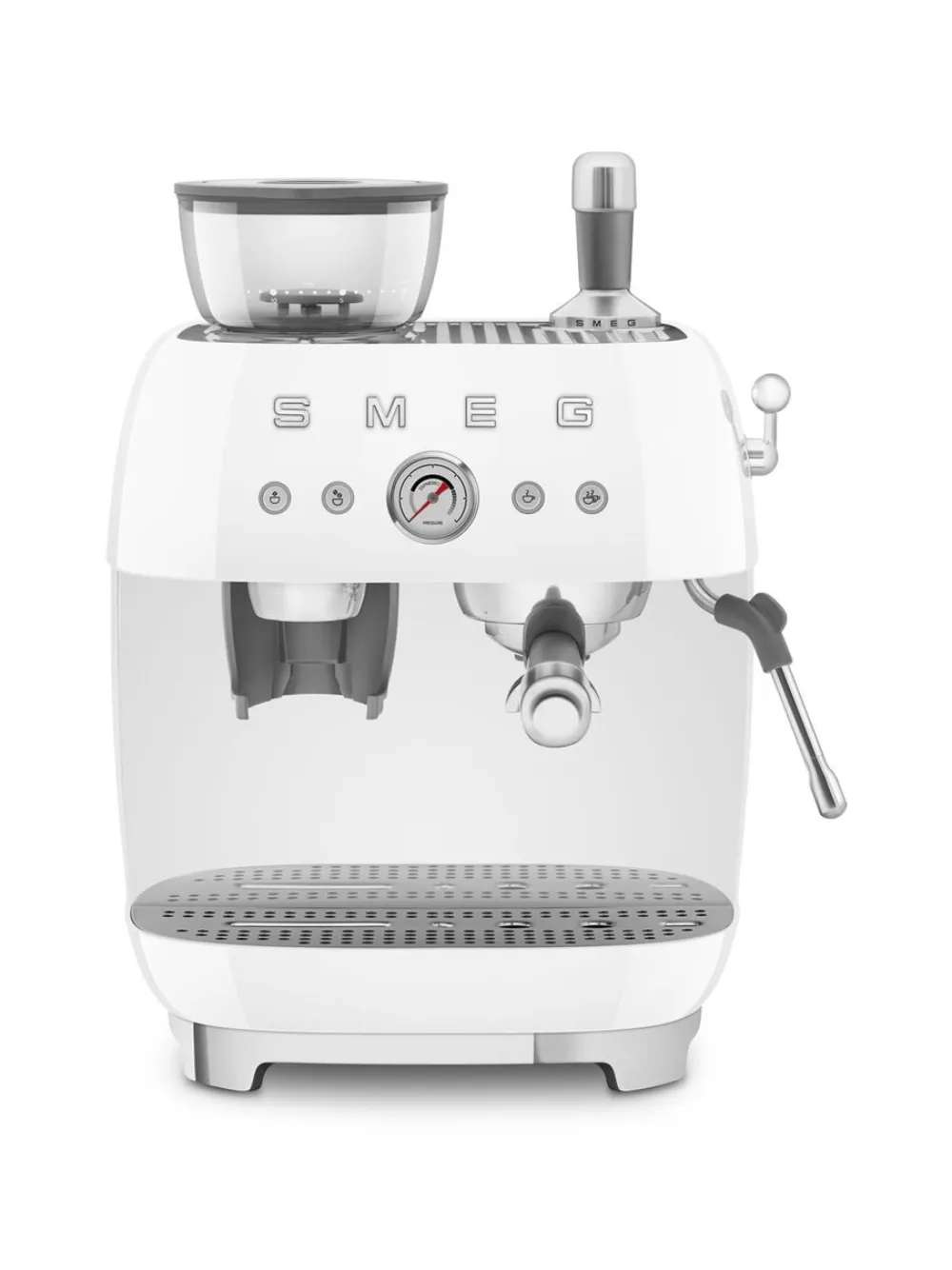 Smeg manual with grinder coffee machine (44.3cm x 33.4cm) | White | Image 1