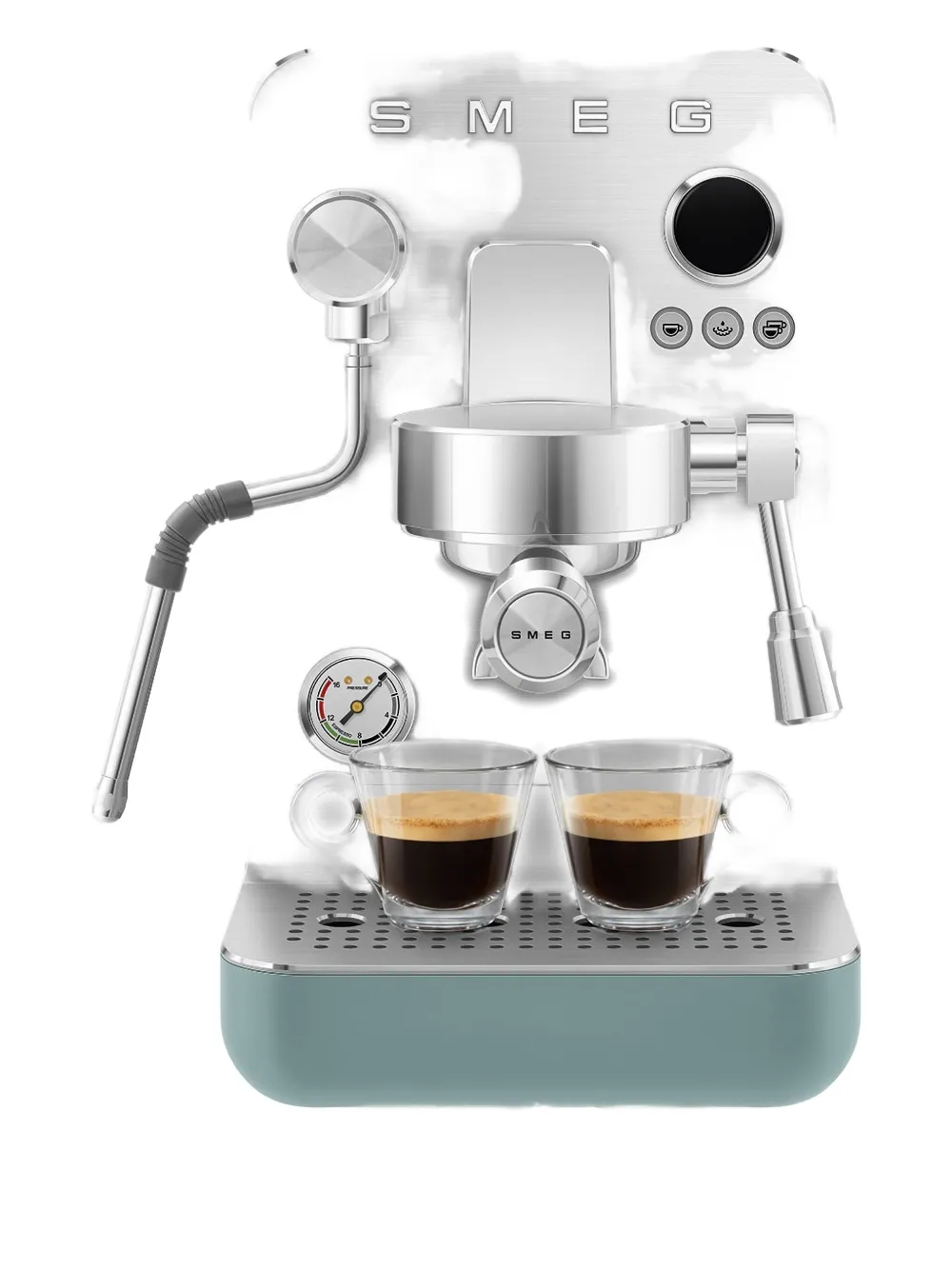 Smeg Compact Portafilter Coffe Machine (36cm X 22cm) In Blue