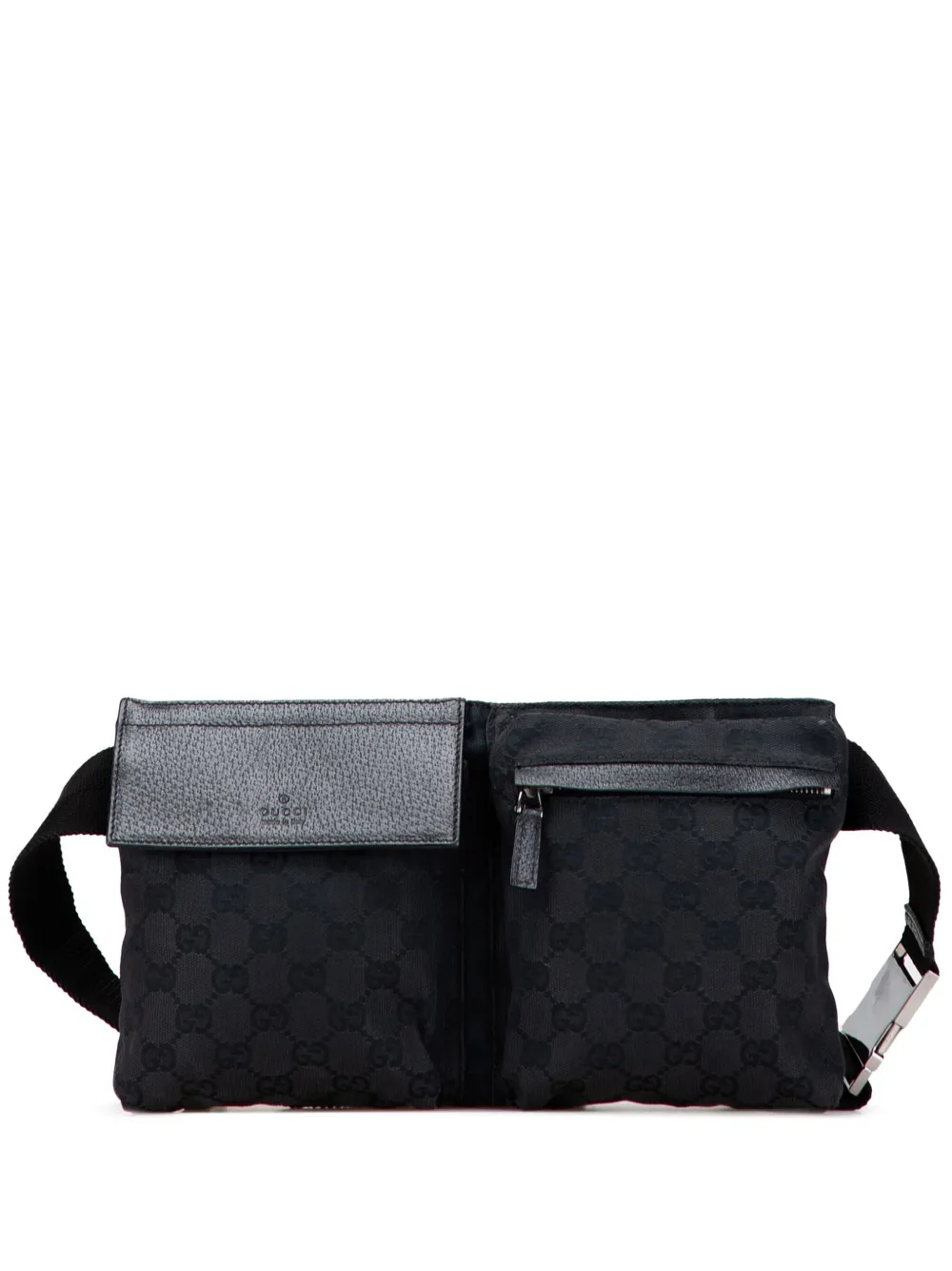 Gucci Pre-Owned 2000-2015 GG Canvas Double Pocket belt bag | Black | Image 1