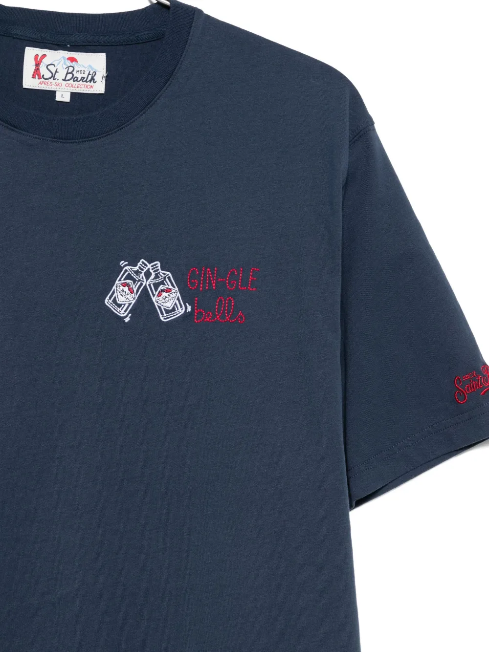 Mc2 Saint Barth Embroidered-motif T-shirt In Blue