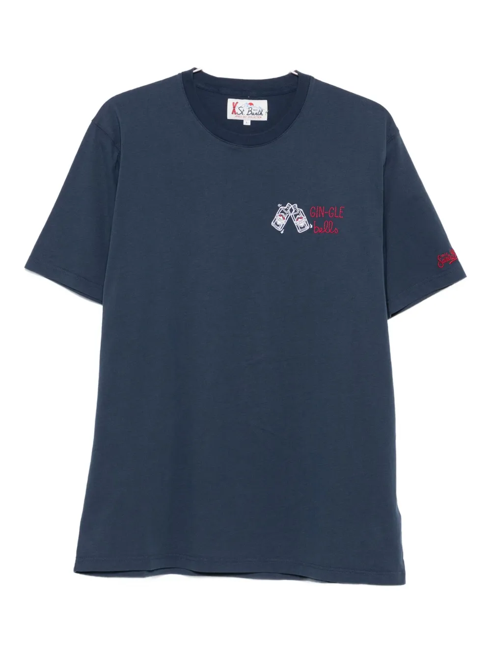 Mc2 Saint Barth Embroidered-motif T-shirt In Blue
