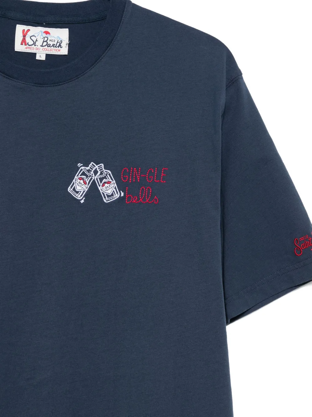 MC2 Saint Barth T-shirt met geborduurd patroon Blauw