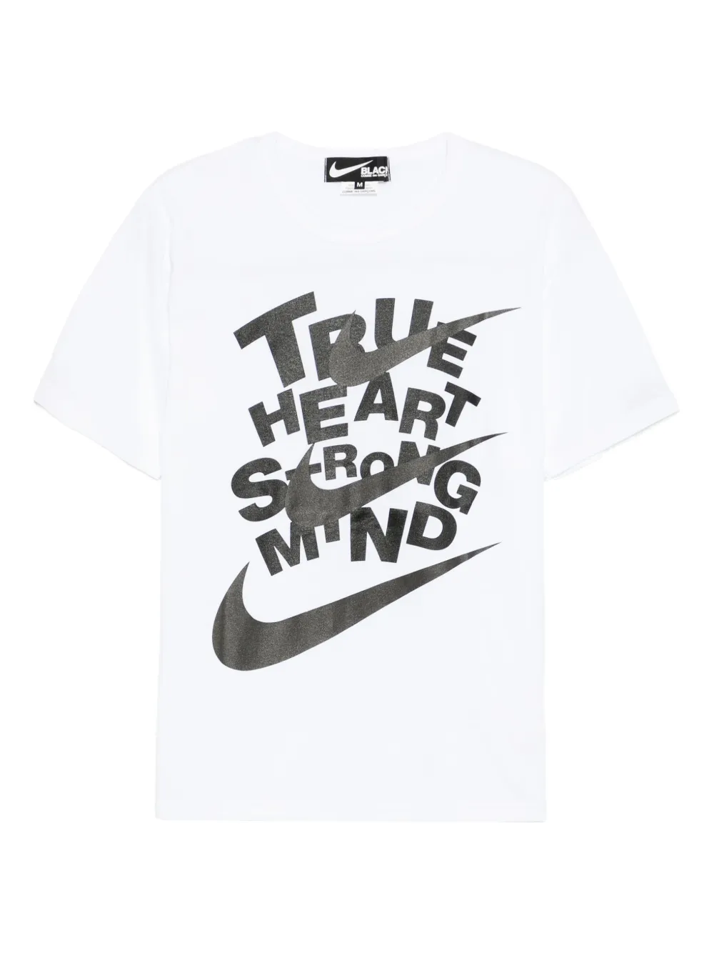 Black Comme Des Garçons playera con eslogan estampado de Comme Des Garçons x Nike | blanco | Image 1