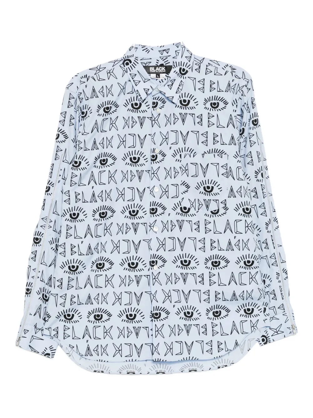 Black Comme Des Garçons Graphic-print Shirt In Blue