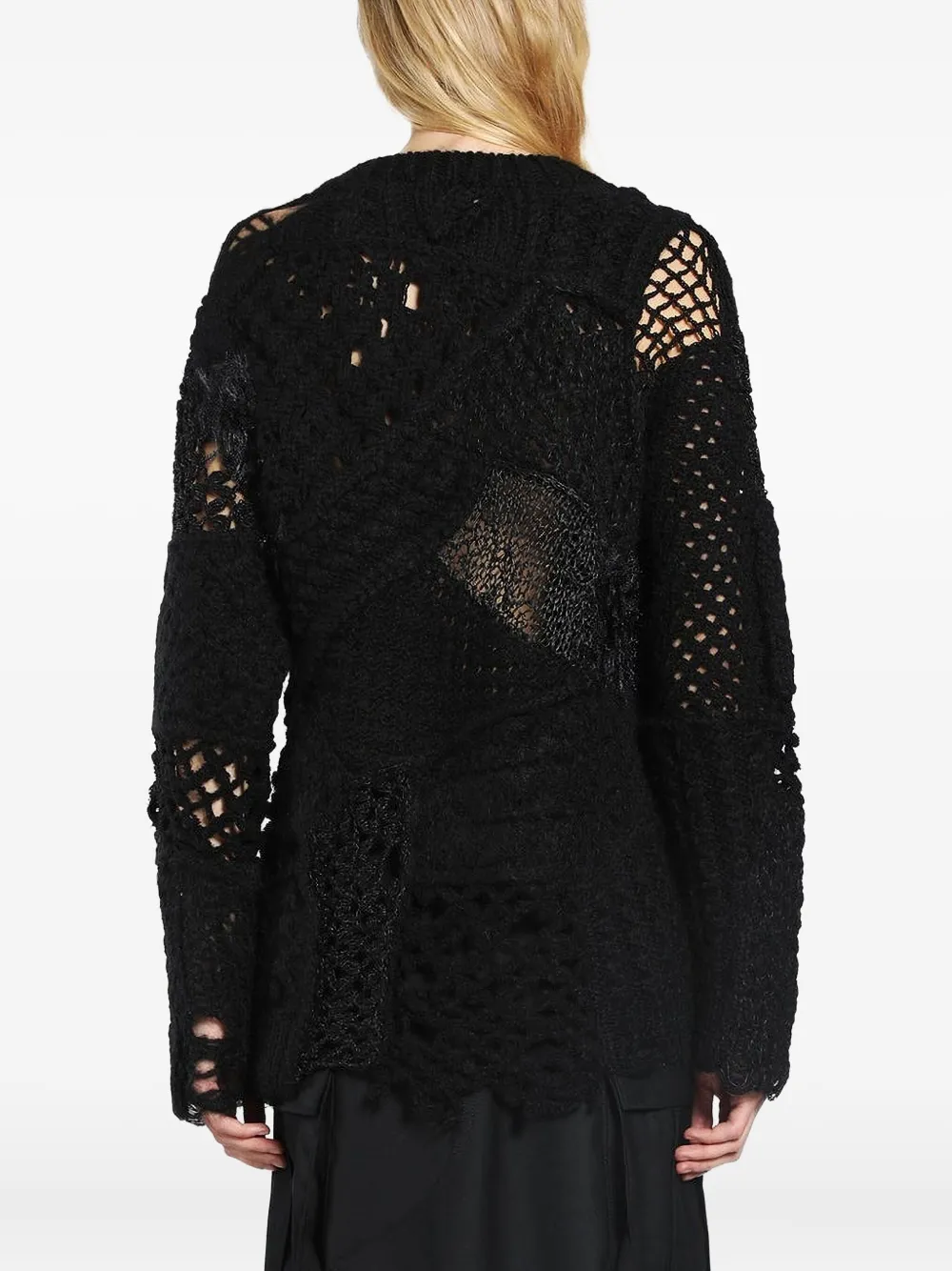 Junya Watanabe Open-knit Sweater In Black