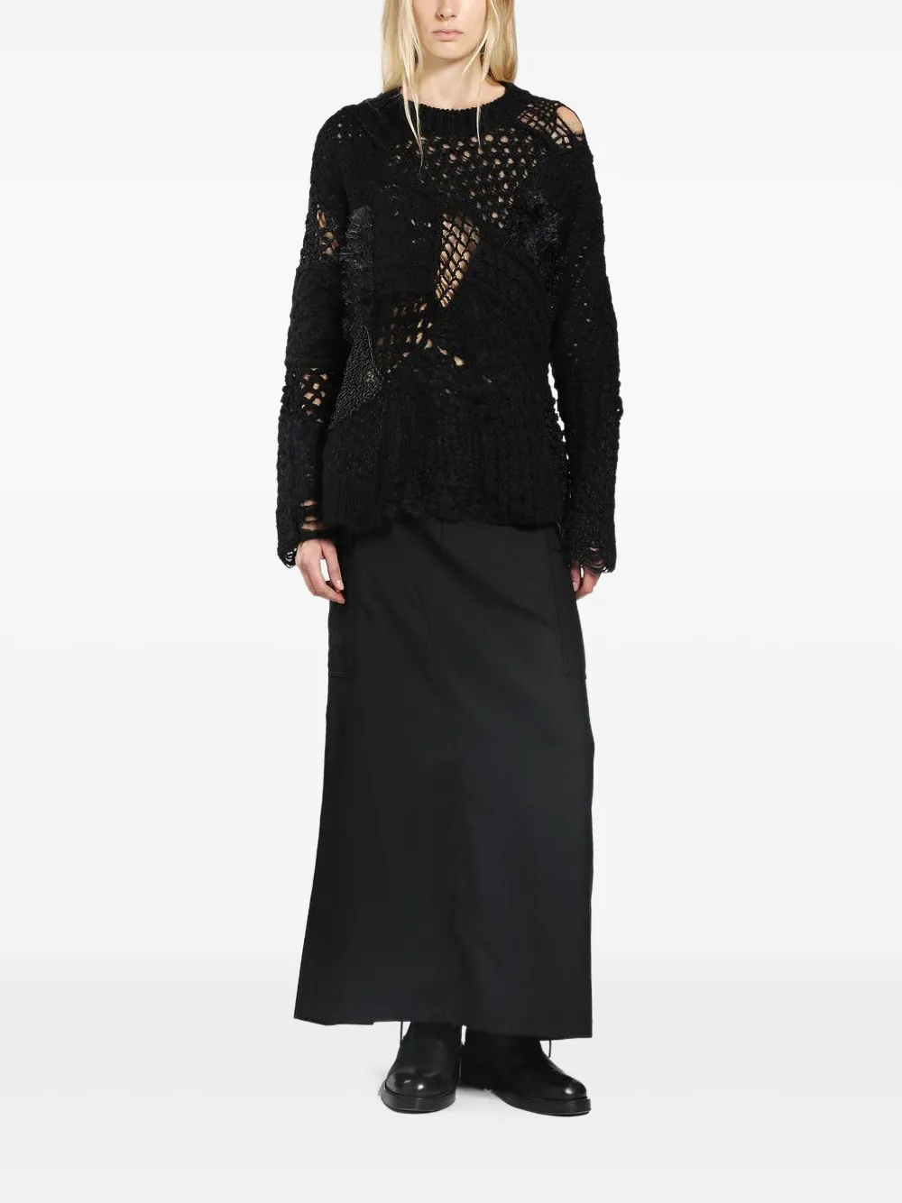  Junya Watanabe Open-knit Sweater - Black 