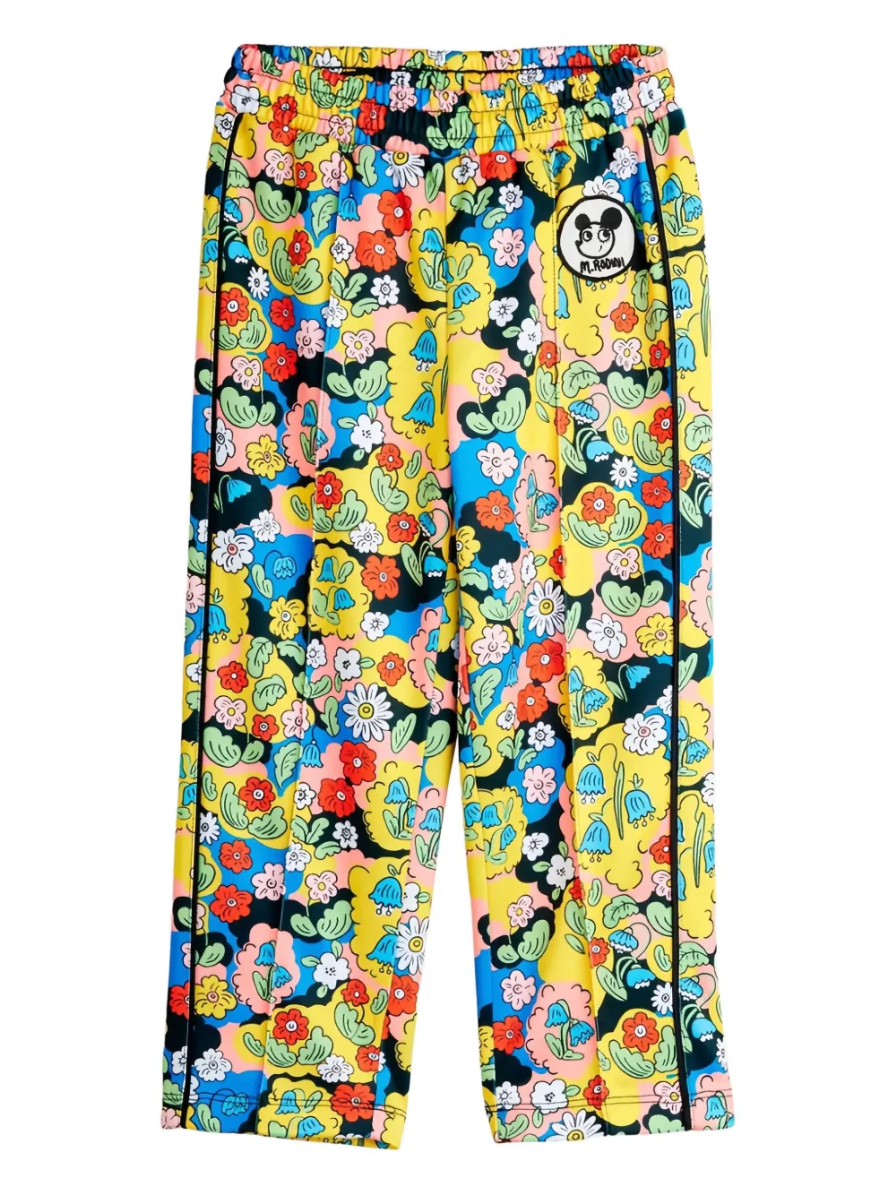 Mini Rodini floral-print straight-leg trousers | Yellow | Image 1