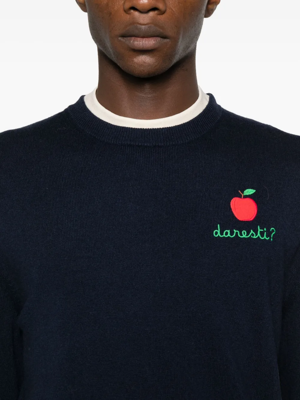 Mc2 Saint Barth Navy Blue Wool Sweater In Blue