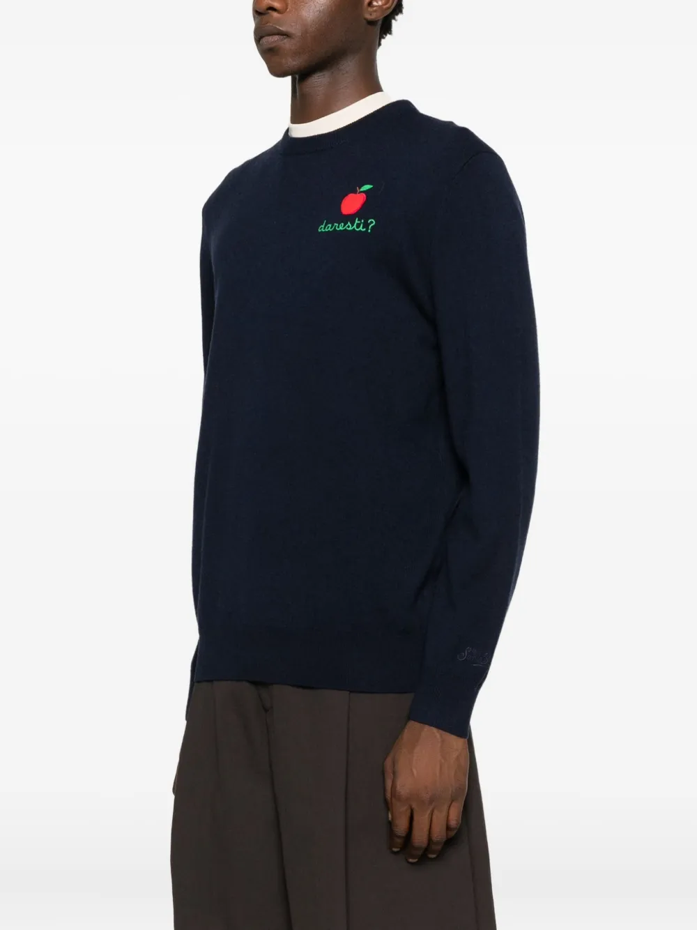 Mc2 Saint Barth Navy Blue Wool Sweater In Blue