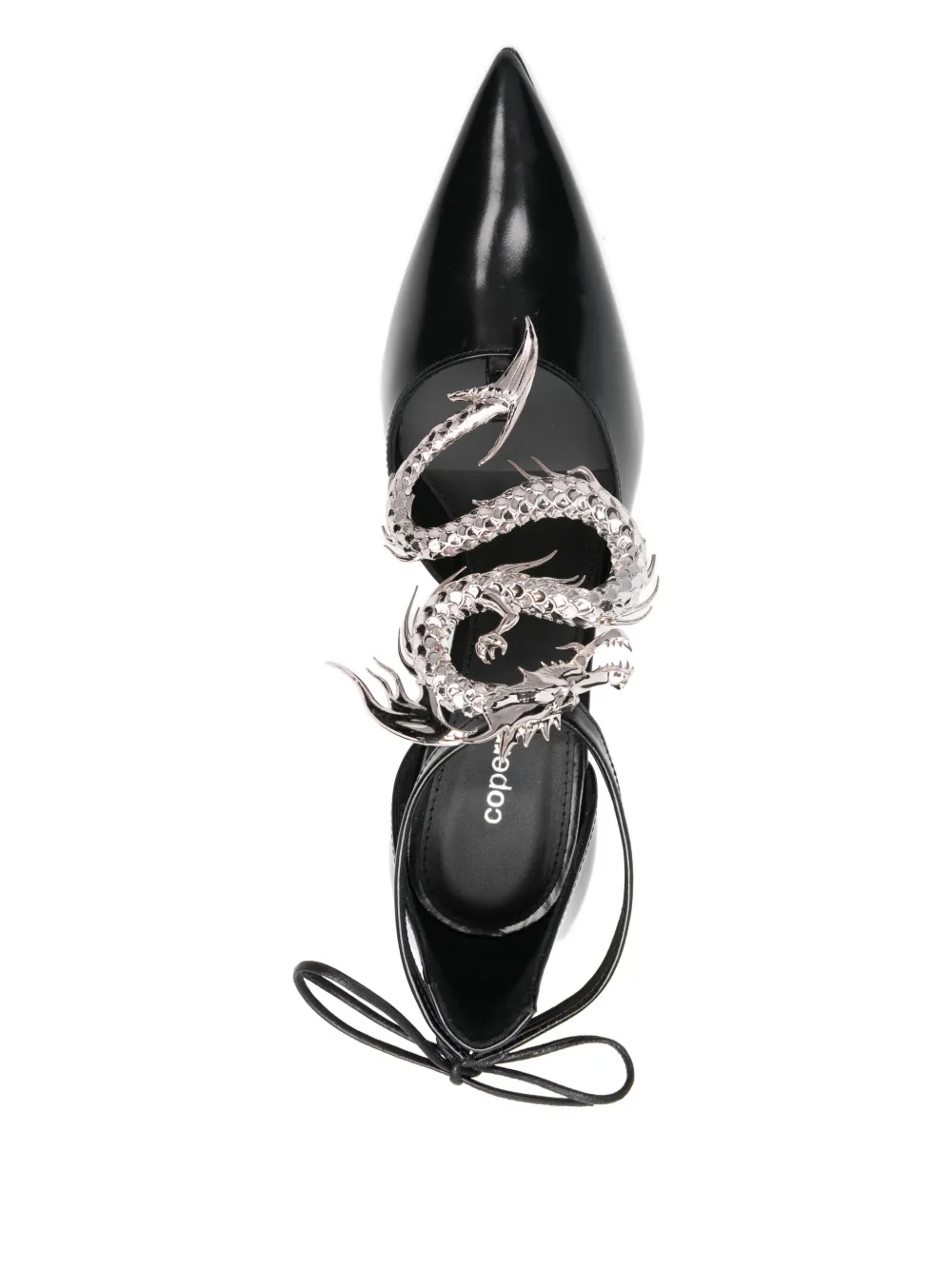 Coperni Dragon Embellished Leather Wedge Pumps In Black