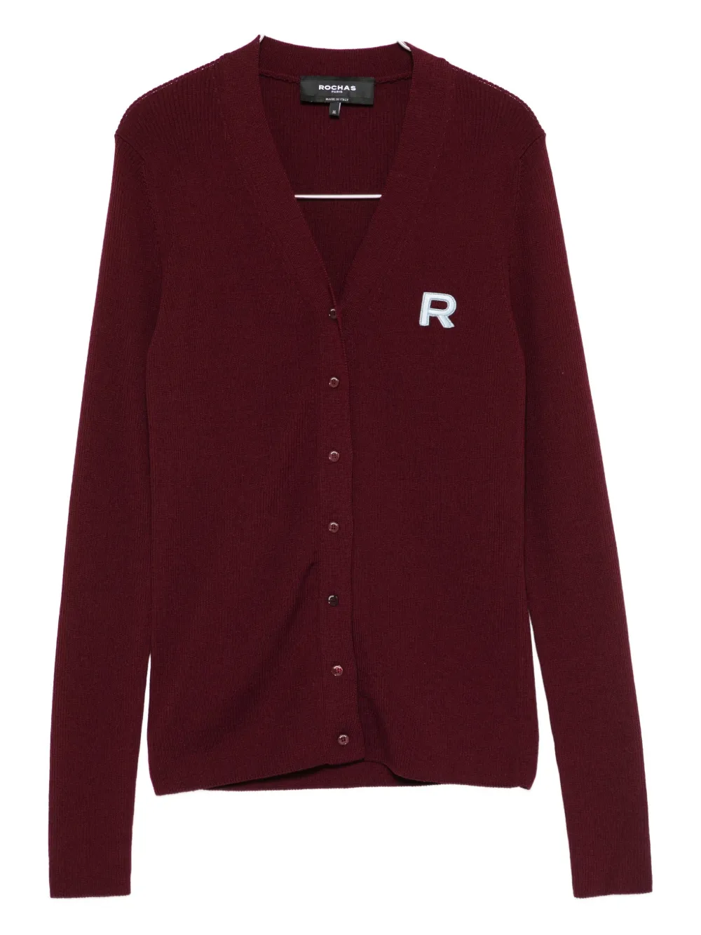 Rochas Logo-appliqué Cardigan In Red