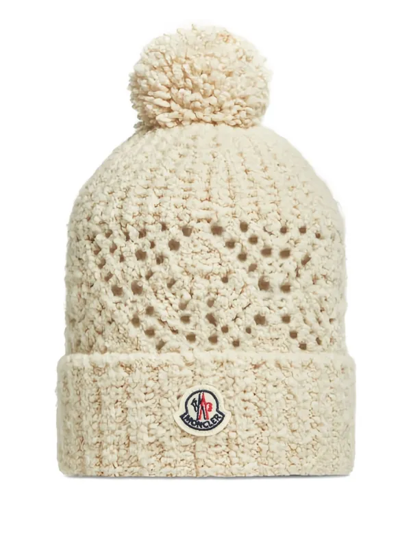 Moncler Enfant ロゴパッチ ビーニー | ニュートラル | FARFETCH JP