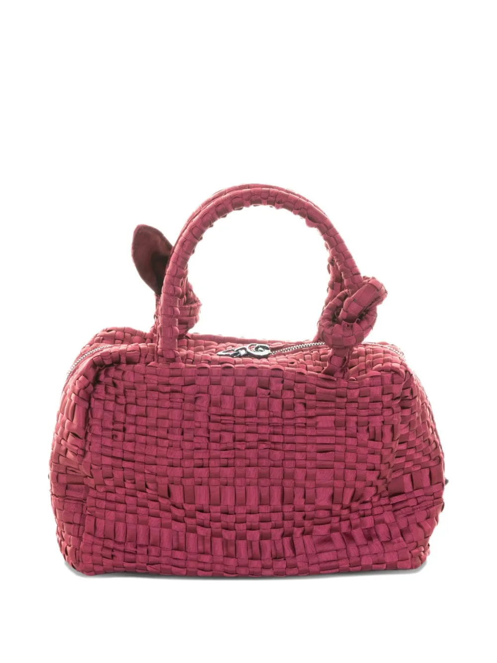 Maria La Rosa woven-texture bow-detail tote bag - Rood