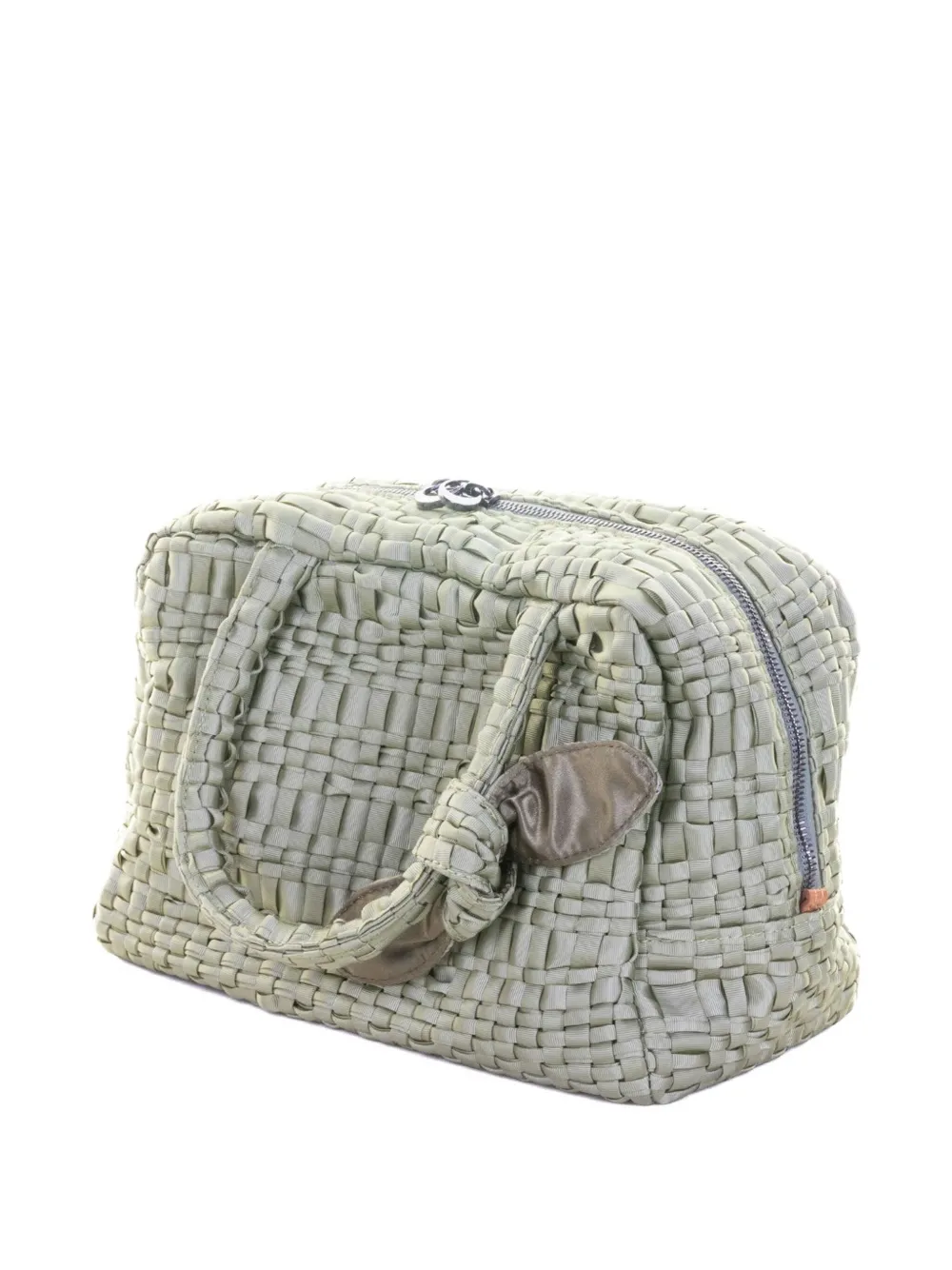 Maria La Rosa woven-texture bow-detail tote bag - Groen