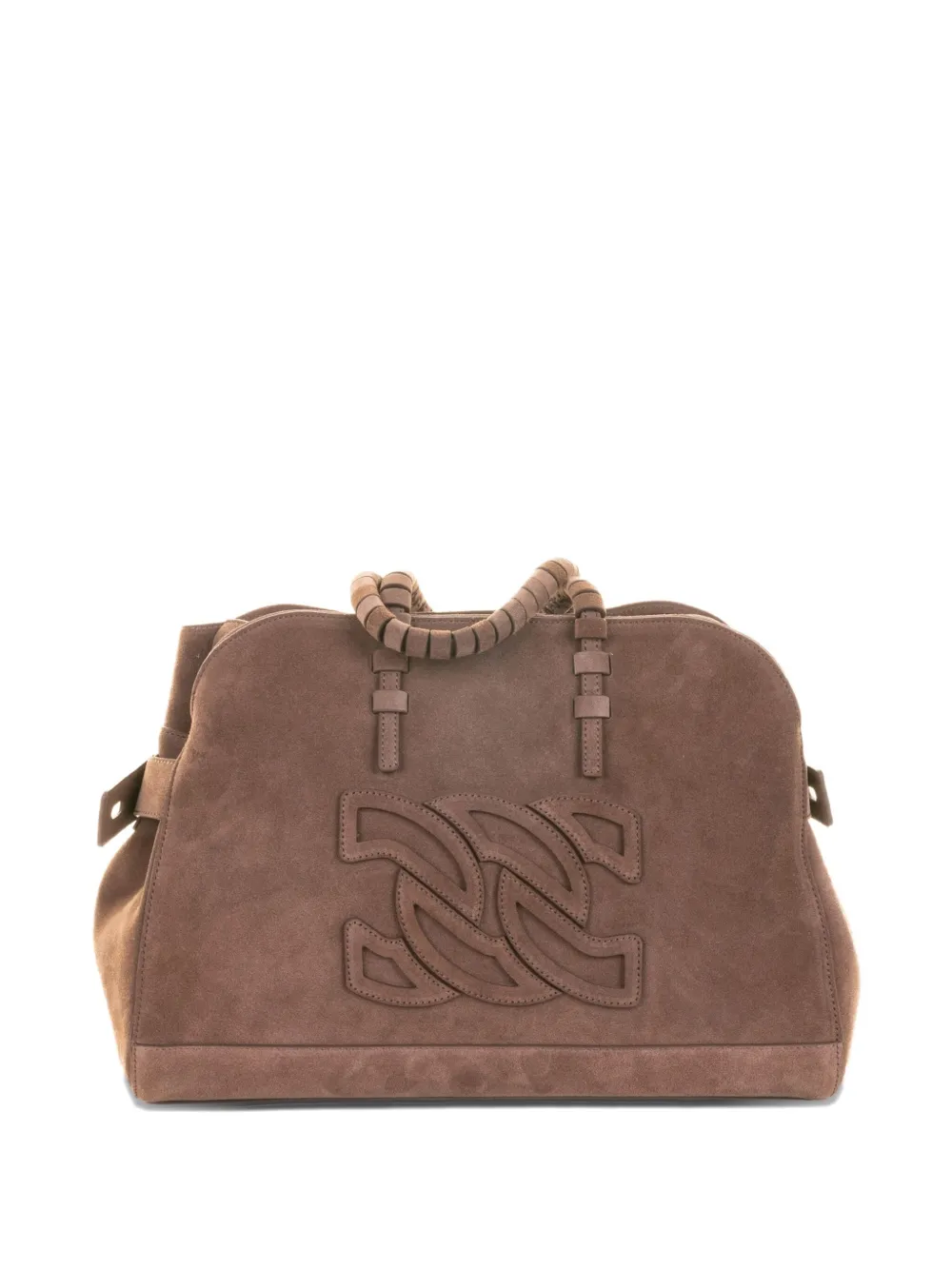 Casadei Park Avenue Suede Tote Bag In Brown