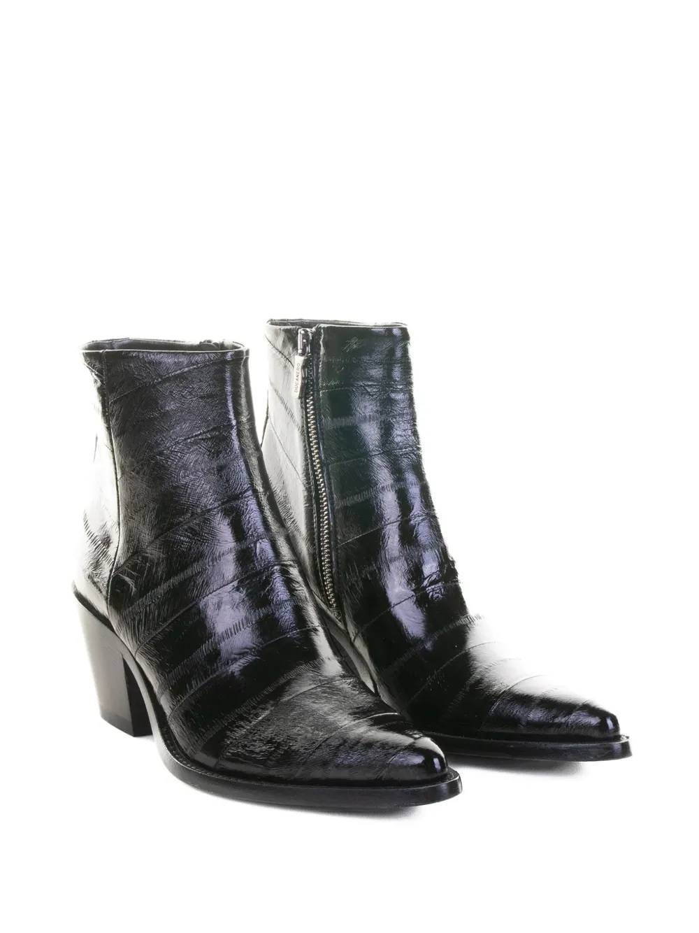 Ducanero Pointed-toe Leather Ankle Boots In Black