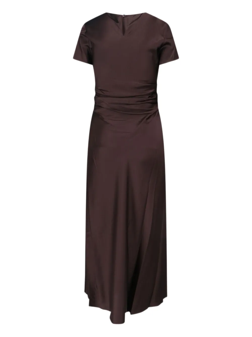 STAUD Phare midi-jurk met ruches - Bruin
