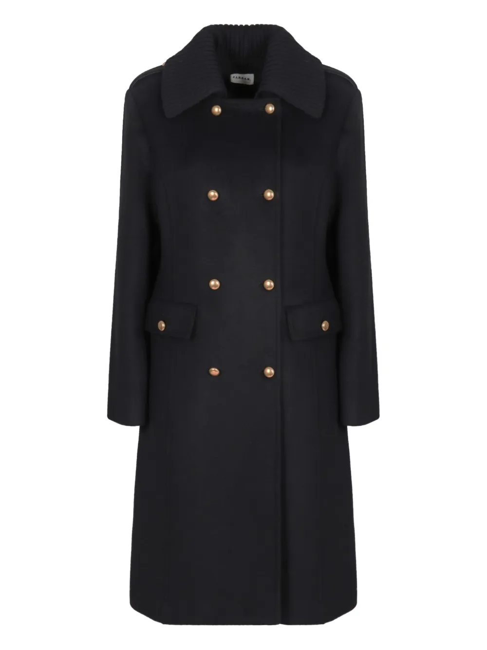 P.A.R.O.S.H. double-breasted removable-collar coat | Black | Image 1