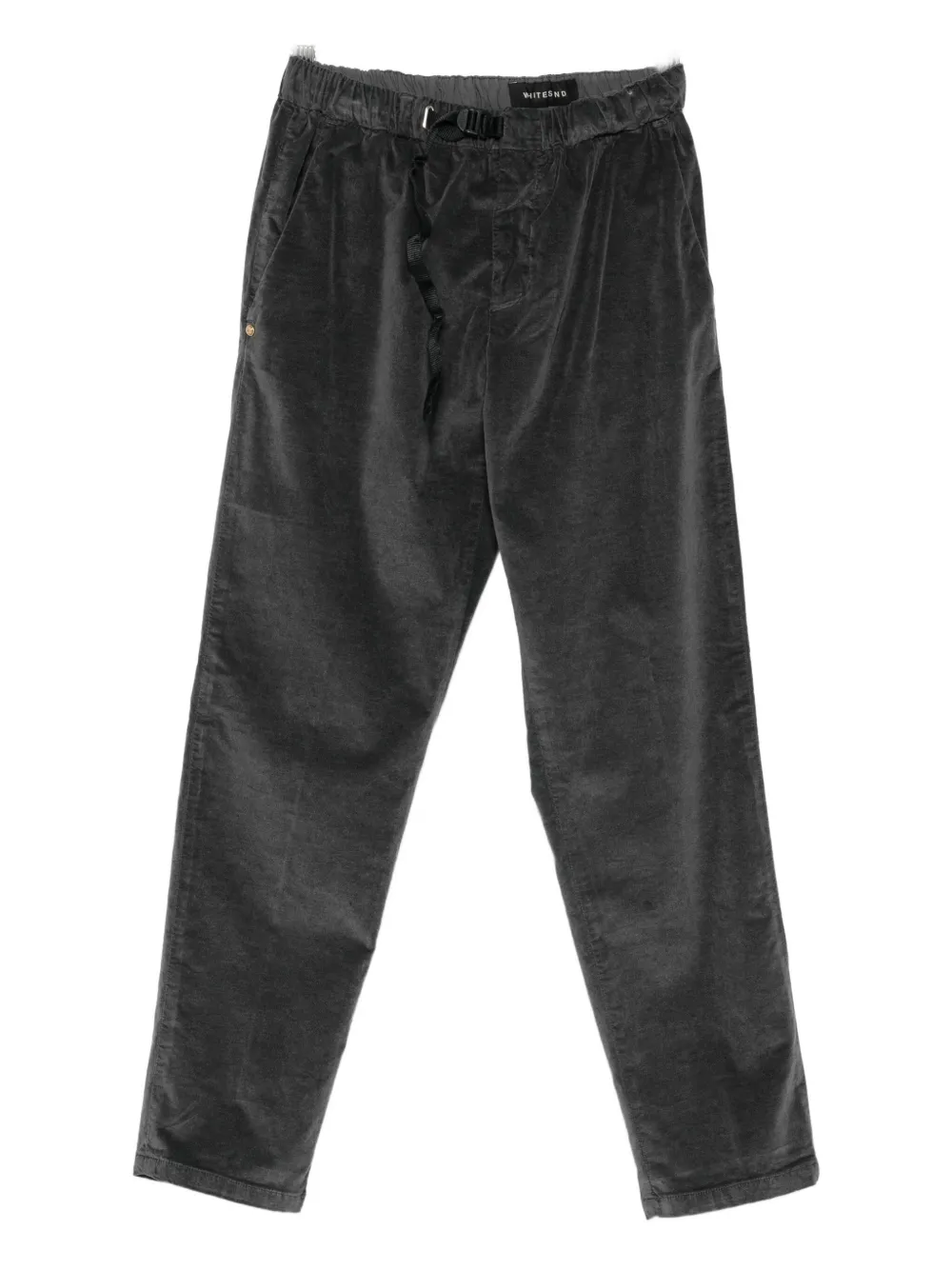 White Sand Drawstring-waist Trousers In Gray
