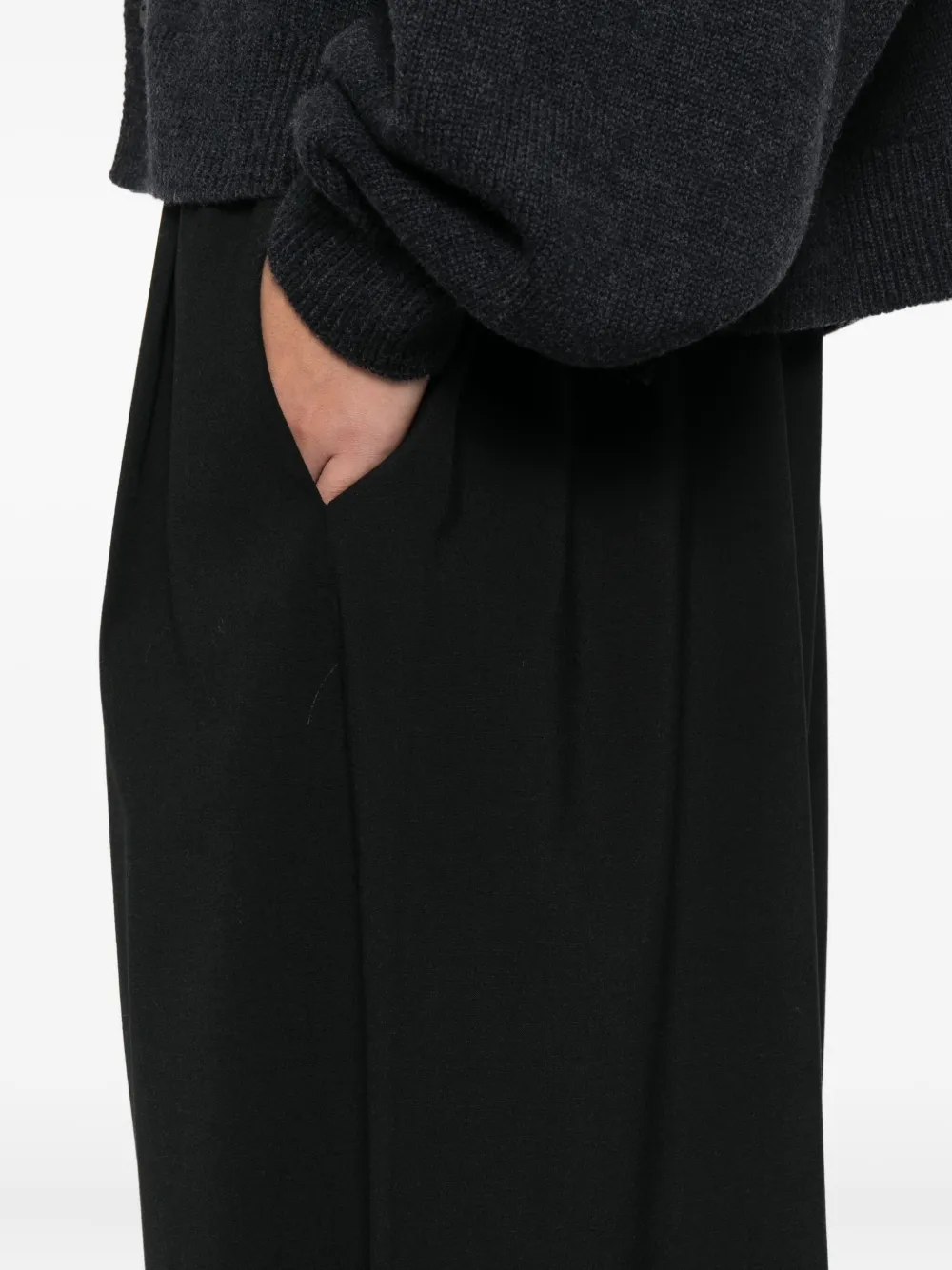 Cordera Pleated-front Tailored Trousers In Black