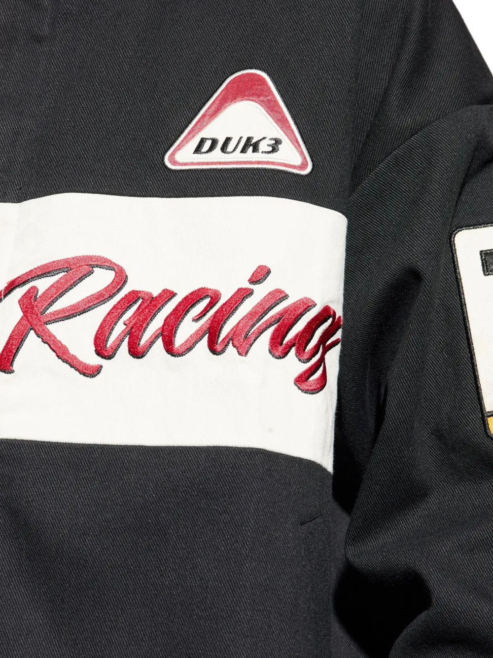 Duke & Dexter Mens Black Dr1 World Championship Embroidered Cotton Jacket