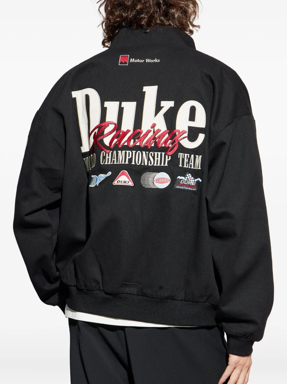 Duke & Dexter Mens Black Dr1 World Championship Embroidered Cotton Jacket