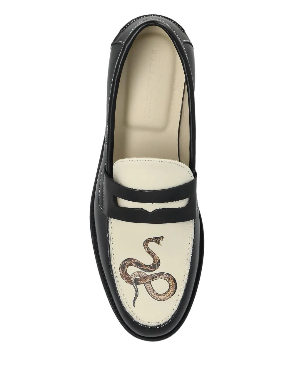 Duke & Dexter Wilde Snake-print Loafers In Black