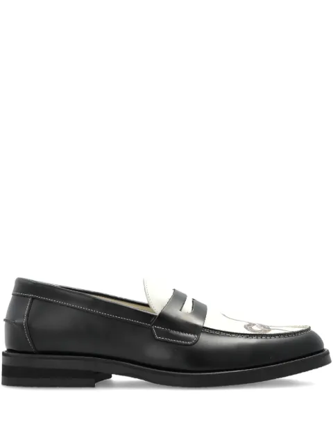 DUKE & DEXTER Wilde snake-print loafers