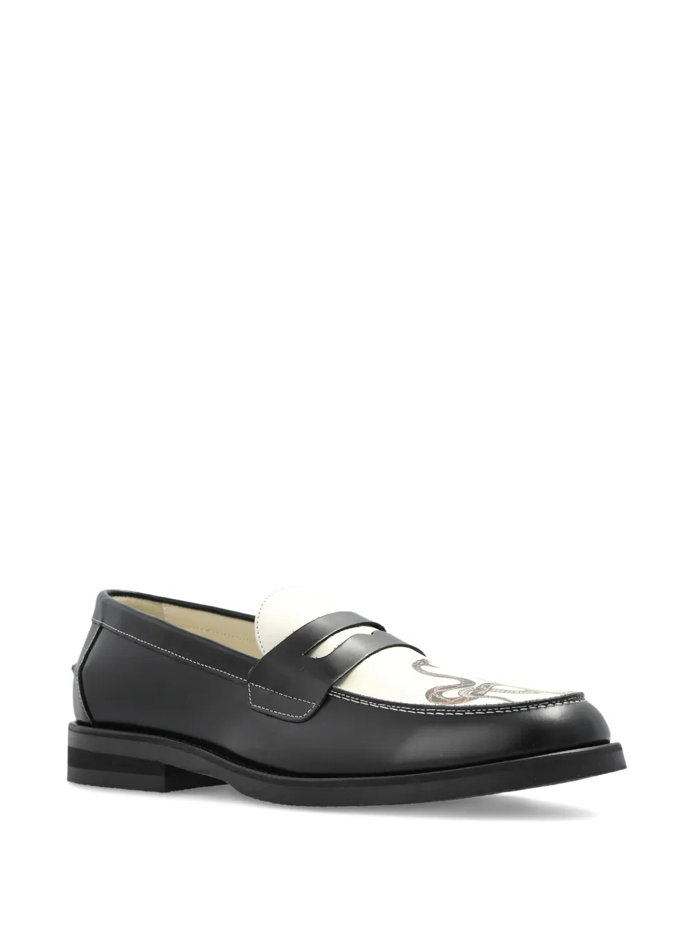 DUKE & DEXTER Wilde snake-print loafers | Image 2