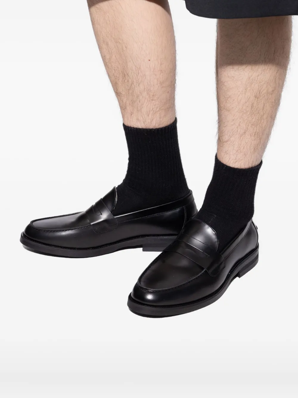 Duke & Dexter Wilde Leather Loafers In Black