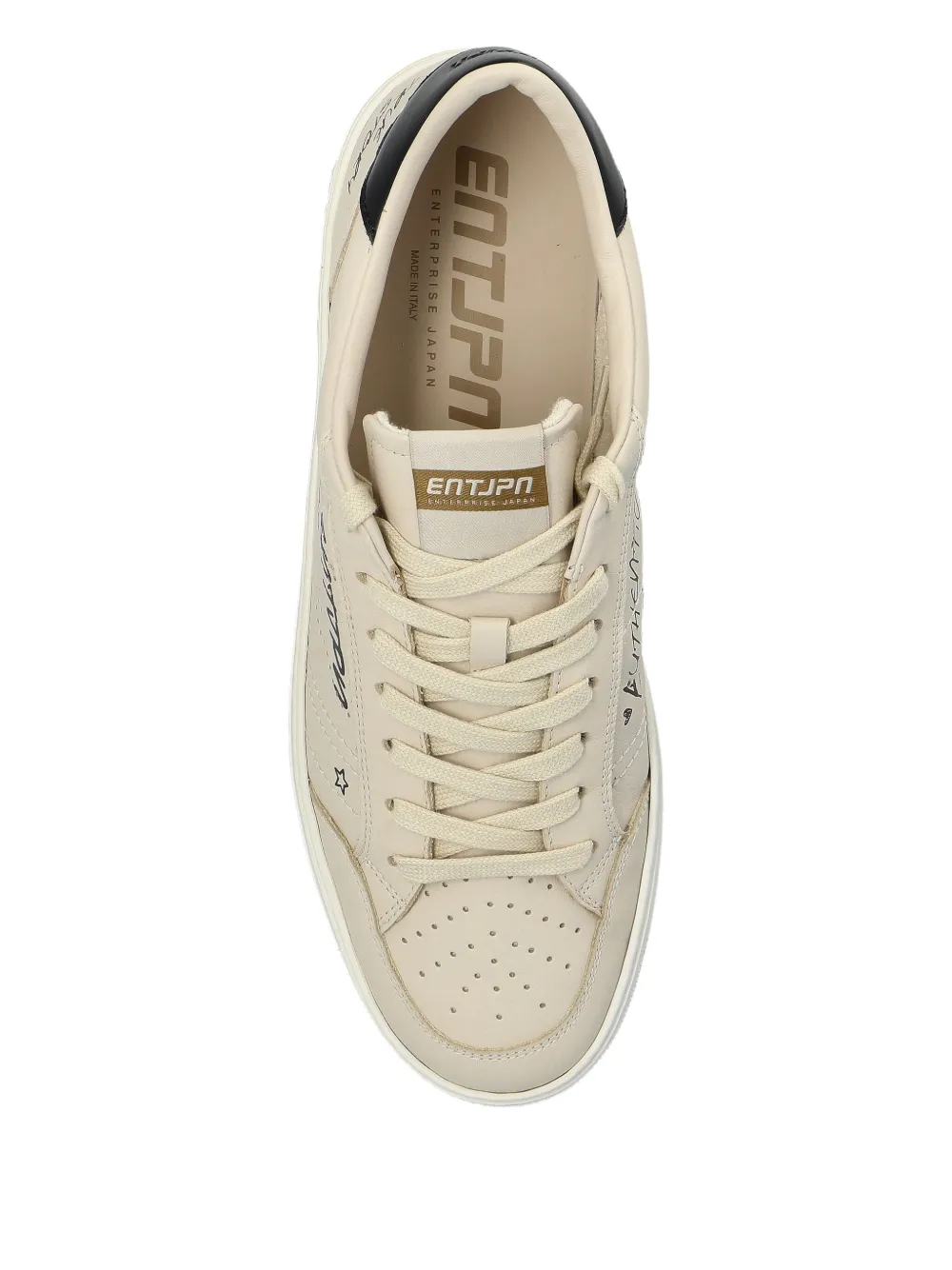 Enterprise Japan perforated leather sneakers Beige
