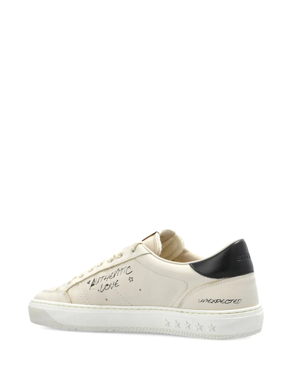 Enterprise Japan perforated leather sneakers Beige