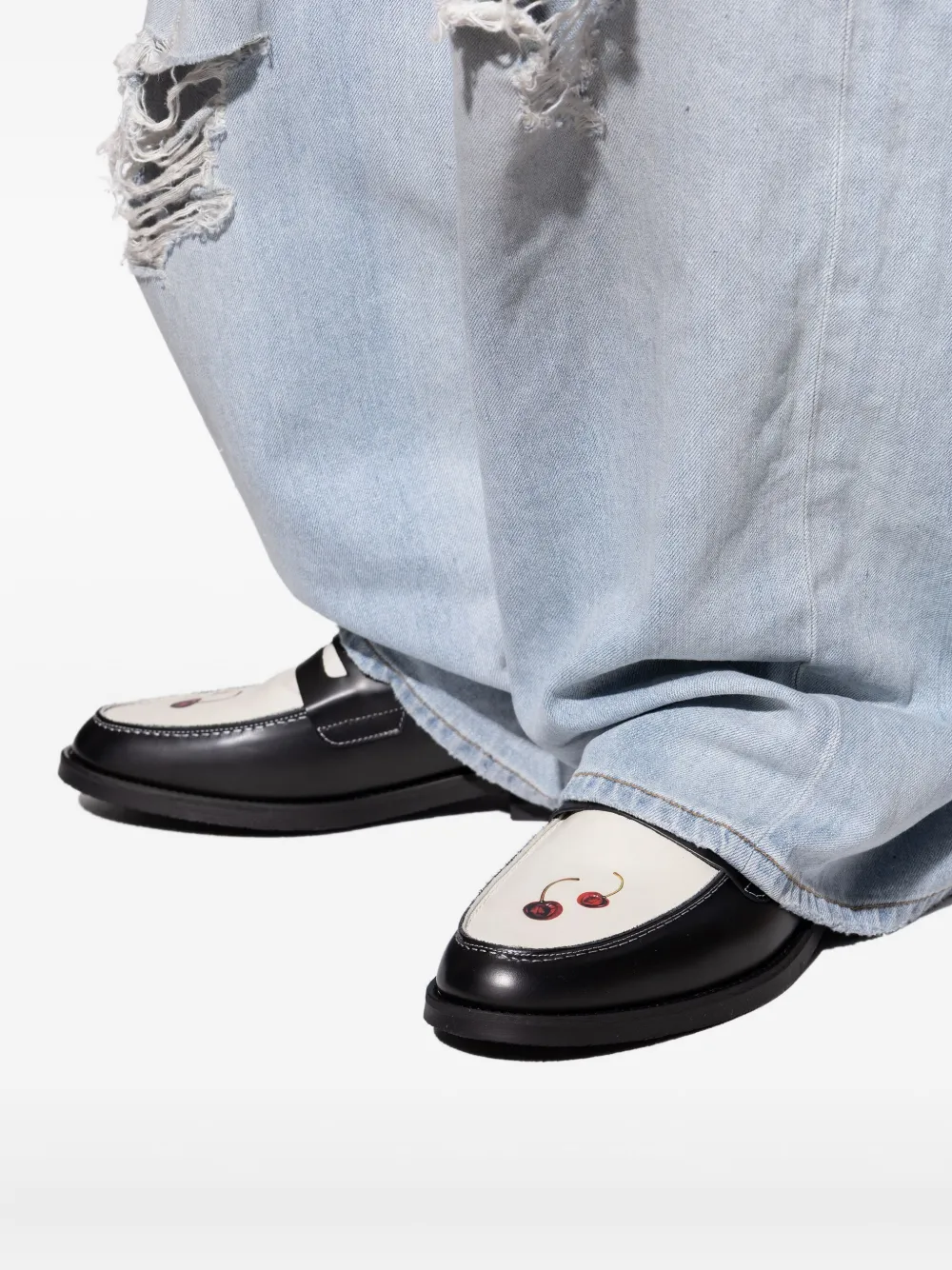 Duke & Dexter Wilde Cherry Penny Loafers In Multi