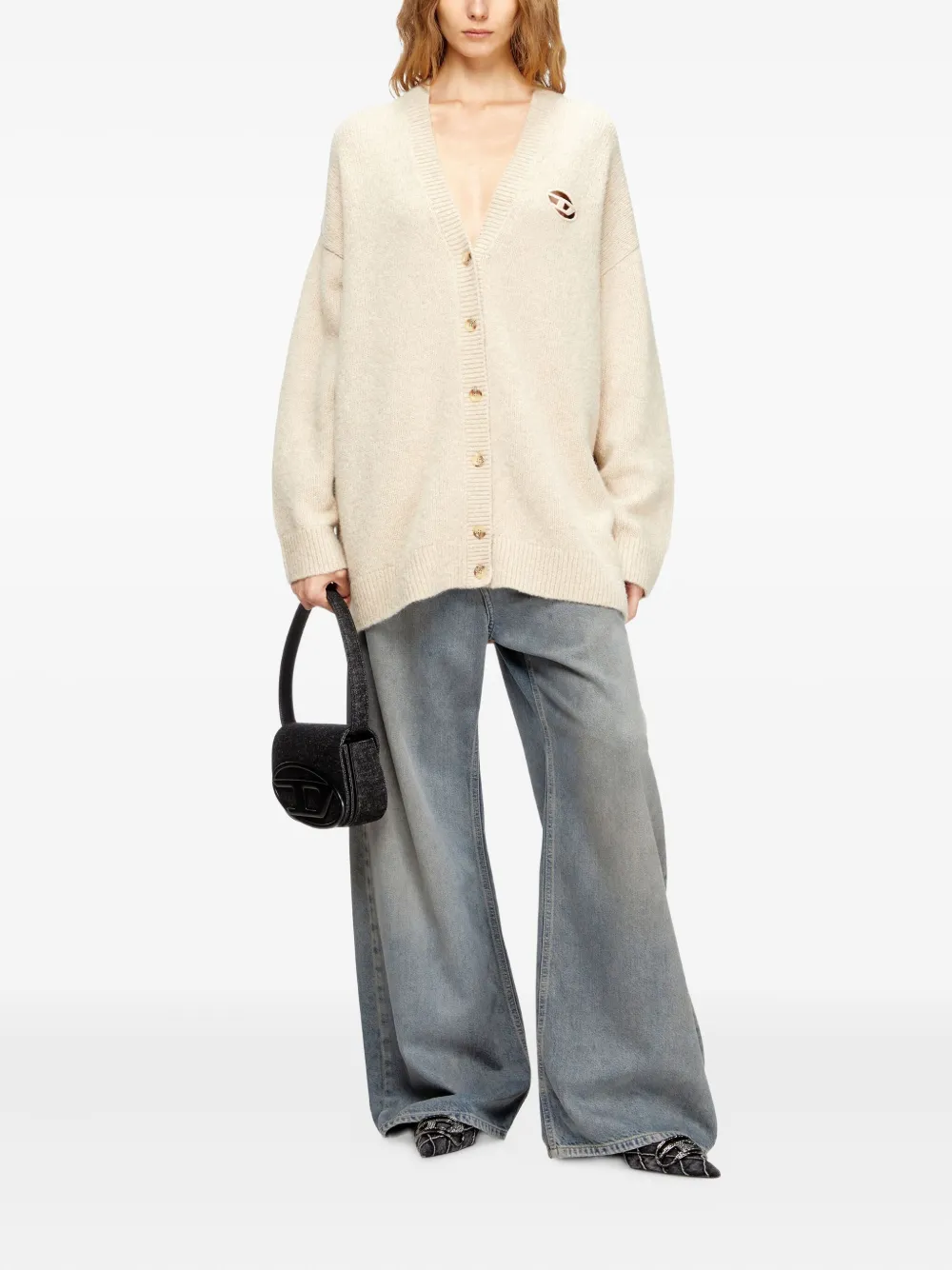 Diesel M-areela Cardigan In Neutral