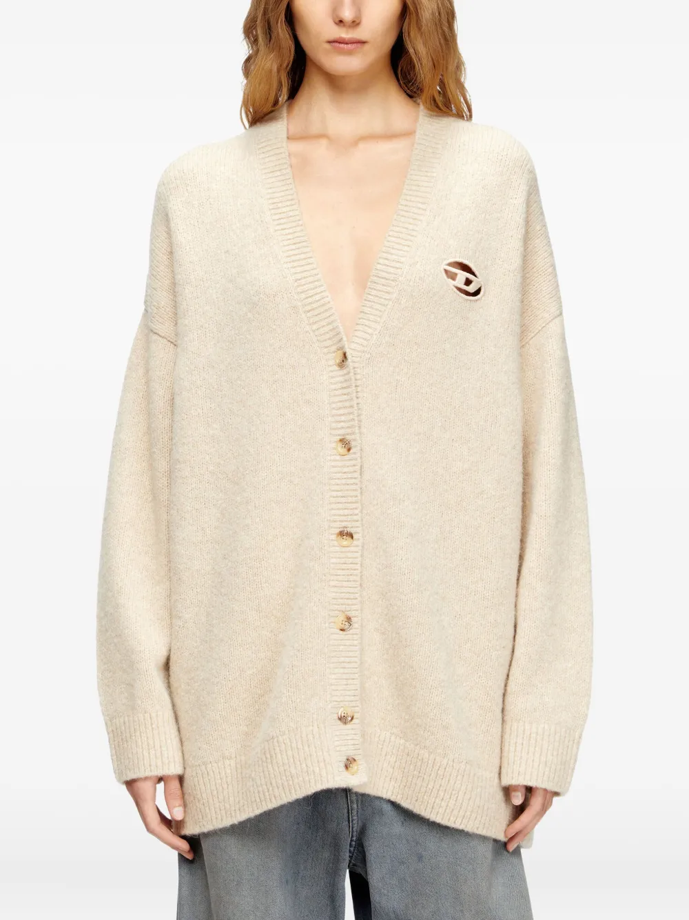 Diesel M-areela Cardigan In Neutral