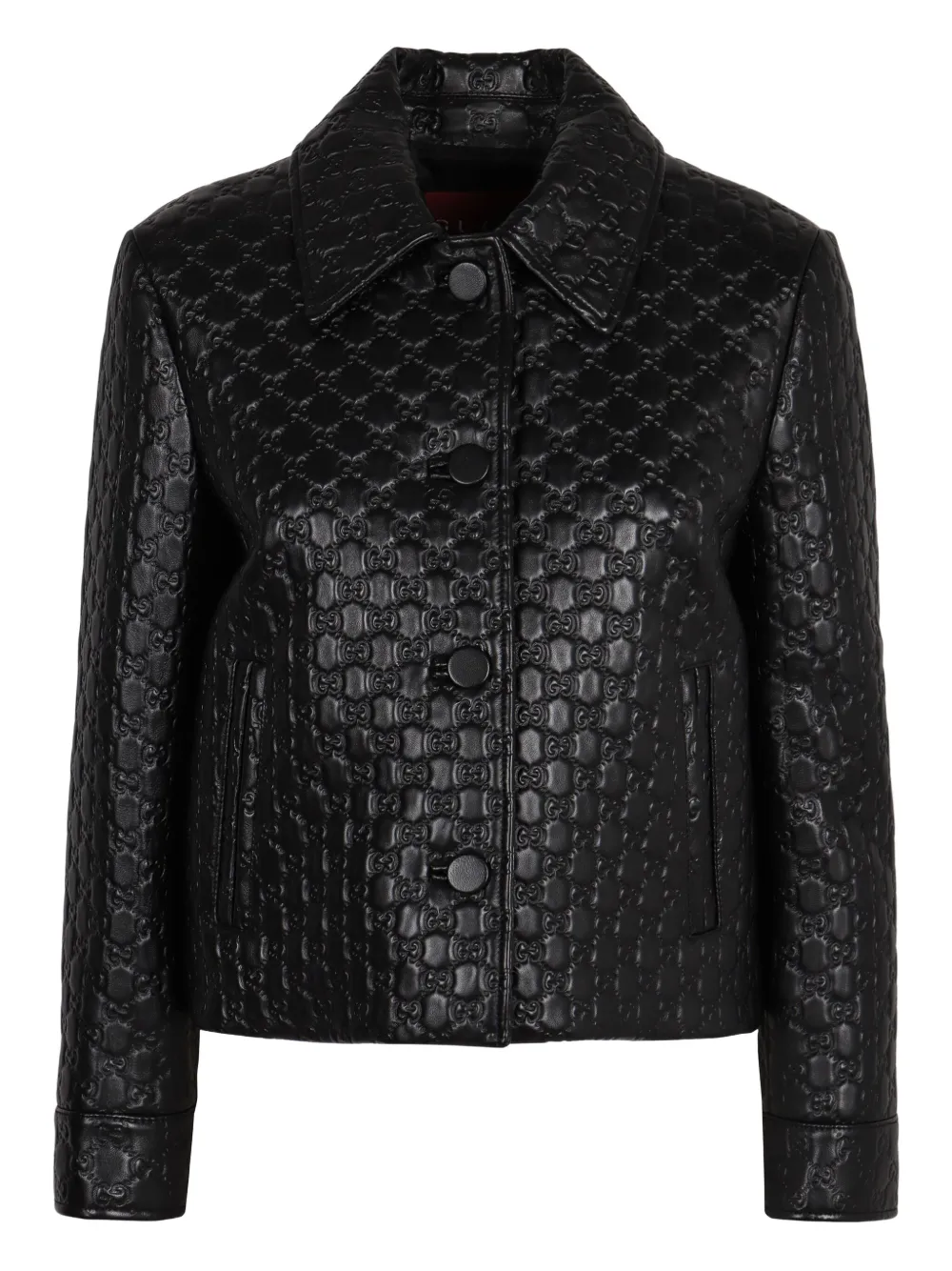 Gucci embossed-GG leather jacket | Black | Image 1