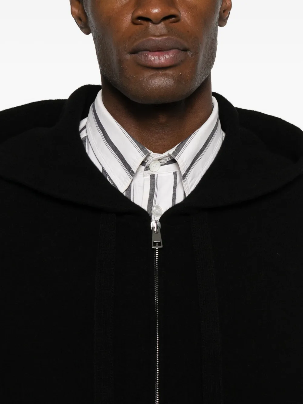 Roberto Collina Hoodie met rits Zwart