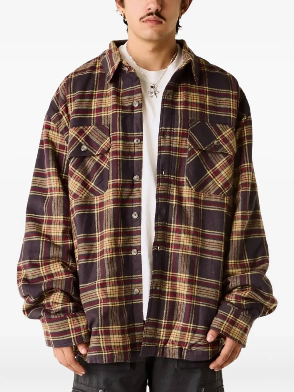  Warren Lotas Flannel Shirt - Grey 