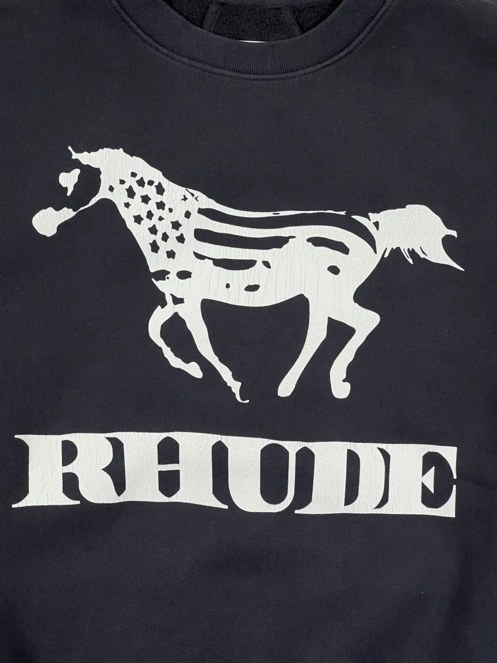 RHUDE Sweater met ronde hals en dinero-print Zwart