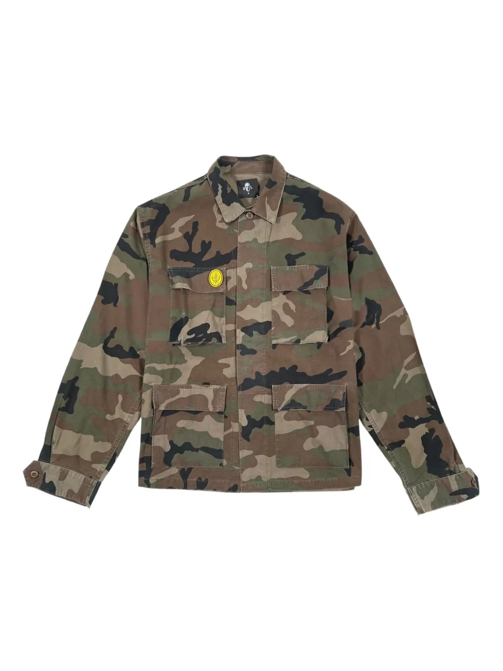 Warren Lotas camouflage-pattern multiple-patches overshirt | Green | Image 1