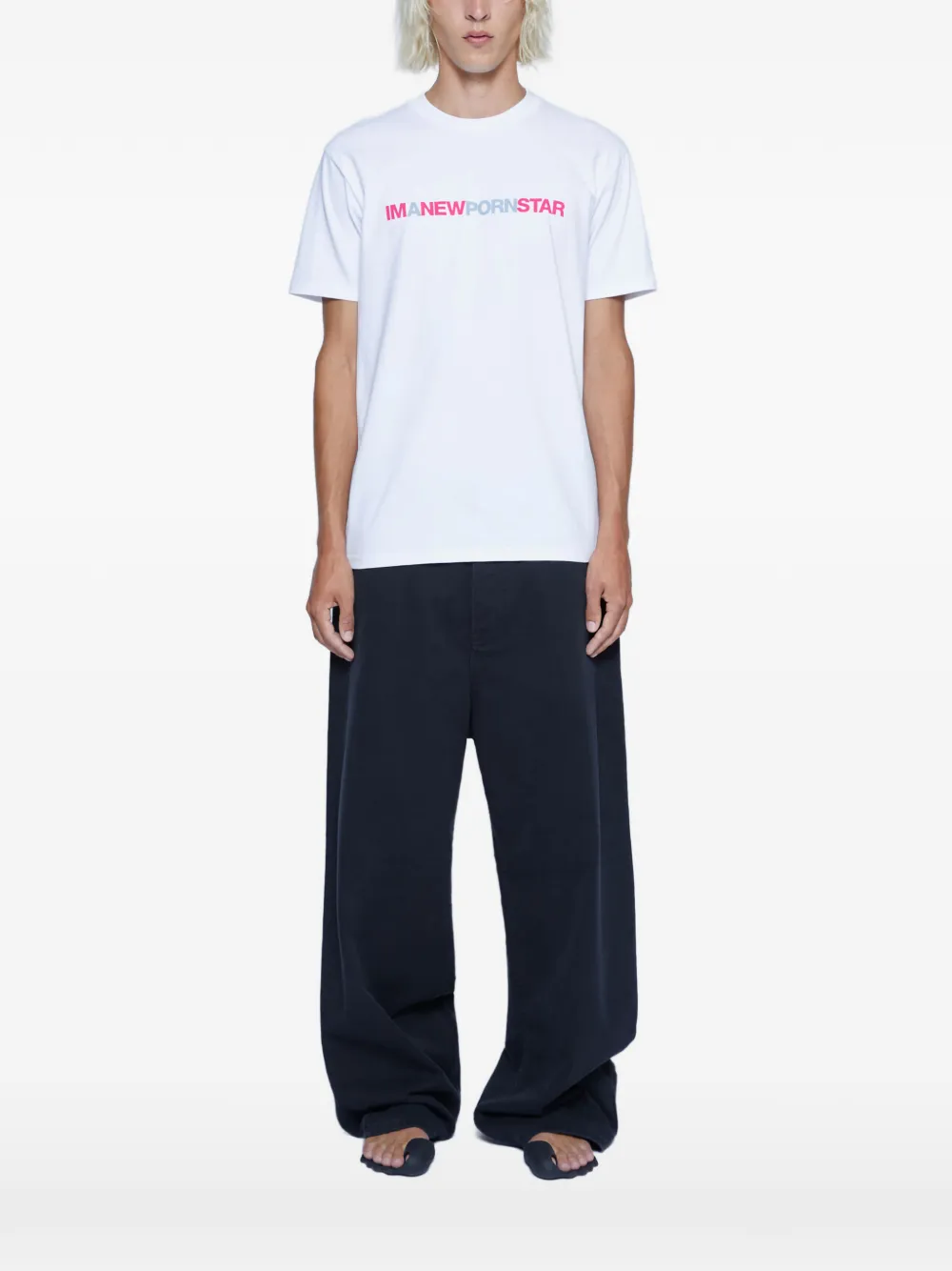 Mechatok x LN-CC text-print crew-neck T-shirt – White