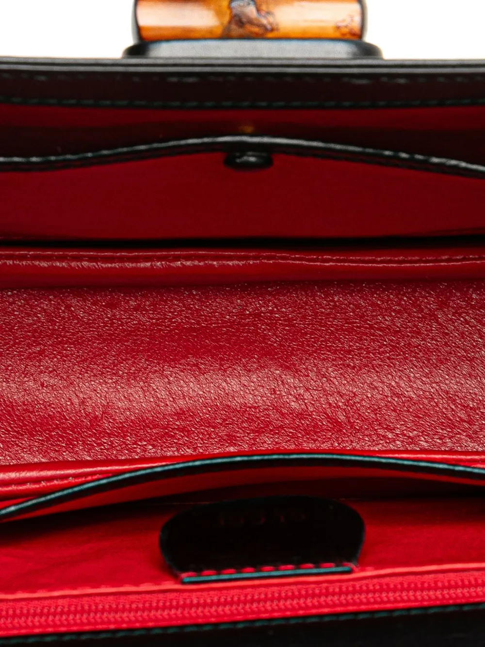 Pre-owned Gucci 20th Century Calfskin Bamboo Night Satchel In Black
