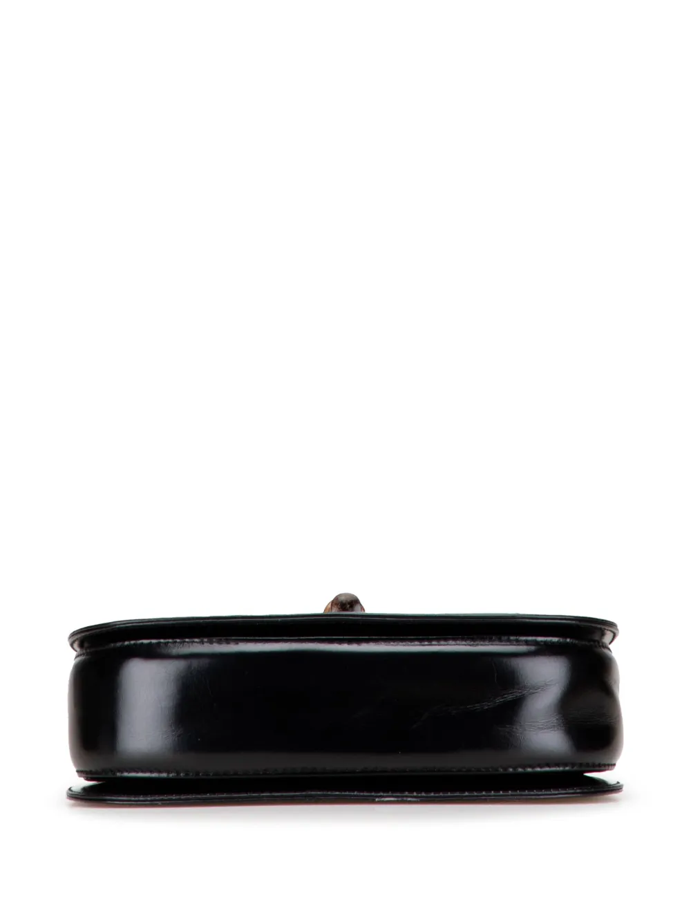 Pre-owned Gucci 20th Century Calfskin Bamboo Night Satchel In Black