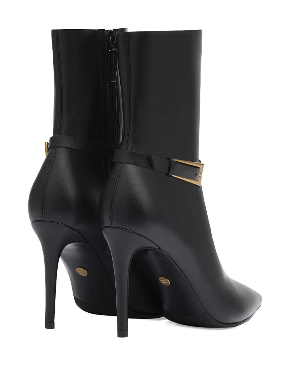 Potamy Leather Ankle Boots In Black