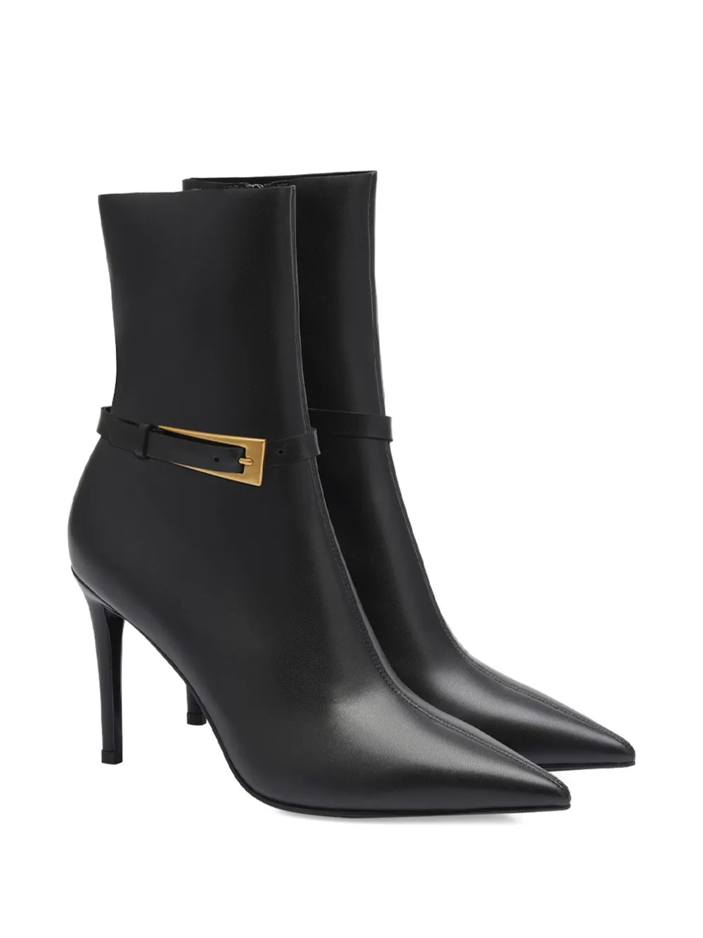 Potamy Leather Ankle Boots In Black